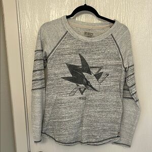 SHARKS Gray Long Sleeve Graphic Shirt